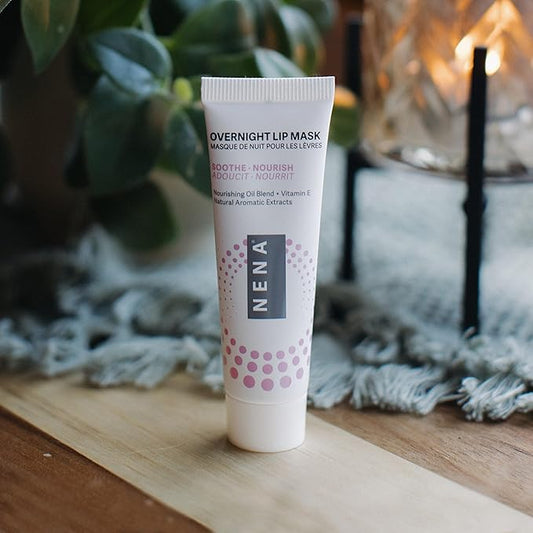 NENA Skincare Overnight Lip Mask - Lip Mask for Women - Deeply Hydrates with Natural Minerals, Nourishing Oils and Butters - Non-Sticky - 0.5 oz.