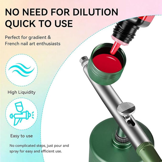 JODSONE 32 Colors Airbrush Gel Nail Polish, No Dilution Gel Nail Polish Strong Coverage, Highly Saturated Colors Ideal for At-home Salon Use