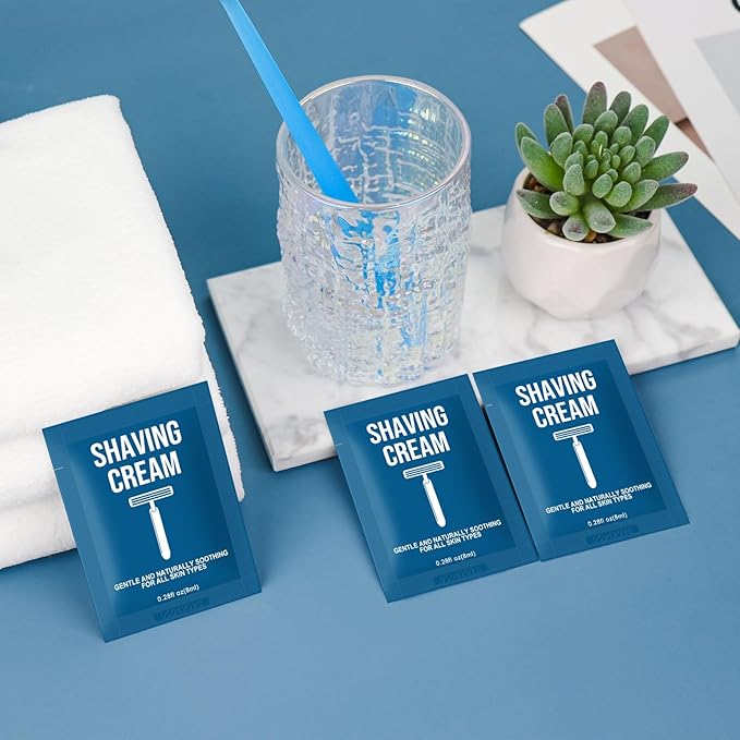 Shaving Cream Bulk Travel 8ml/0.28fl oz,Disposable Shaving Cream in Bulk Travel Shave Cream for Hotel Homeless (White Tea,Pack of 100)