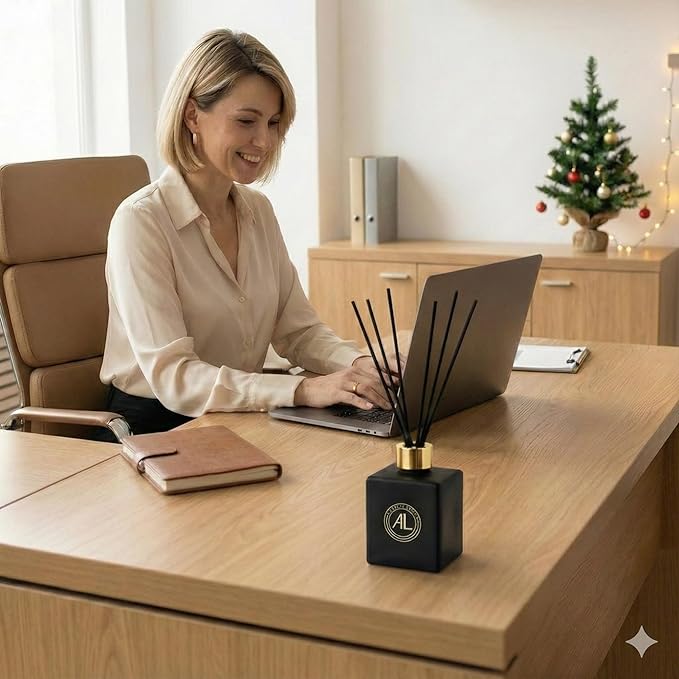 Reed Diffuser - Fragrance Diffuser- Reed Diffusers for Home- Cashmere Vanilla -5 oz. Oil Diffuser Sticks - Bathroom Diffuser Set- Oil Diffuser Reeds - Scent Sticks in Oil-Office Smell Good Stuff