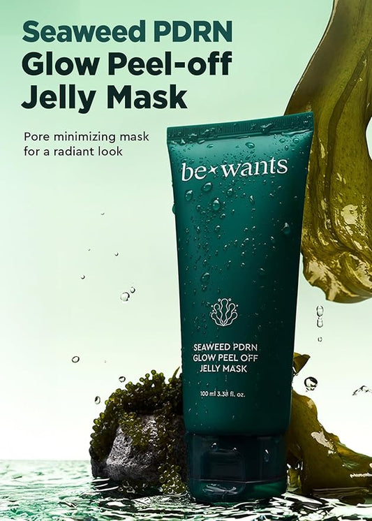 Bewants Seaweed PDRN Peel-Off Wrapping Jelly Mask 3.38 fl oz | Exfoliating Facial Mask with AHA BHA & Niacinamide | Pore Minimizing | Smoother Skin Texture | 1 Pack