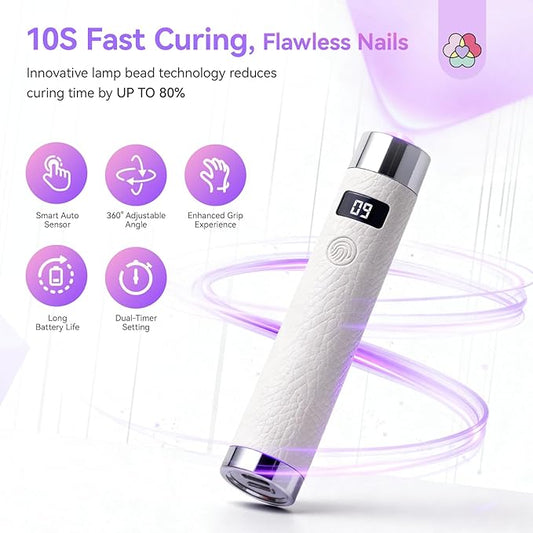 Saviland Essentials UV Light for Gel Nails: Smart Sensor 10s Fast Curing UV Nail Lamp with Magnetic Stand Holder 360° Coverage Curing for Nail Charms Nail Glue Nail Gems Nail Lamps for Gel Polish