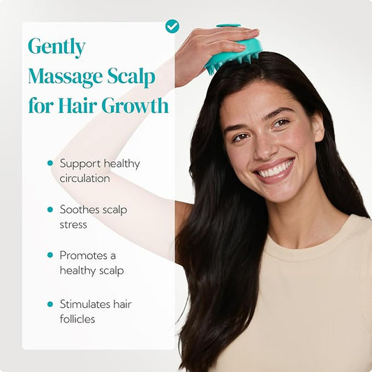 HEETA Hair Scalp Massager Shampoo Brush 2 Pack, Soft Silicone Bristles to Remove Dandruff, Waterproof Hair Scrubber for Both Wet Dry Use, Suitable for Men & Women (Green & Black)