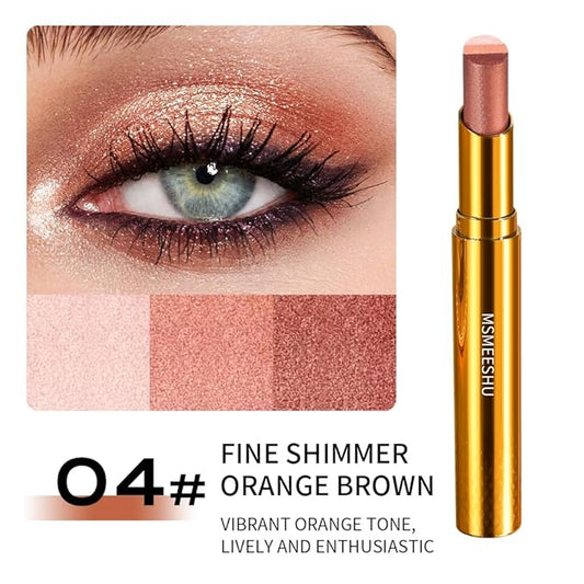Eyeshadow Stick Makeup – Tri-Color Eye Shadow, Blendable Cream Glitter Eyeshadow Stick for Long-Wear Beauty Looks, Smudge-Resistant & Easy to Apply – Orange Brown Sparkle