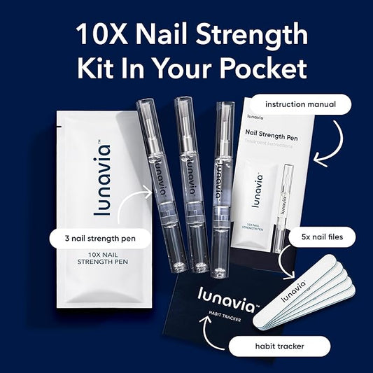 Nail Strengthening Pen - Conditioning Oil Serum with Myristoyl Pentapeptide-17, Jojoba & Squalane - Cuticle Oil Pen for Nail Care & Maintenance - 3 Pack