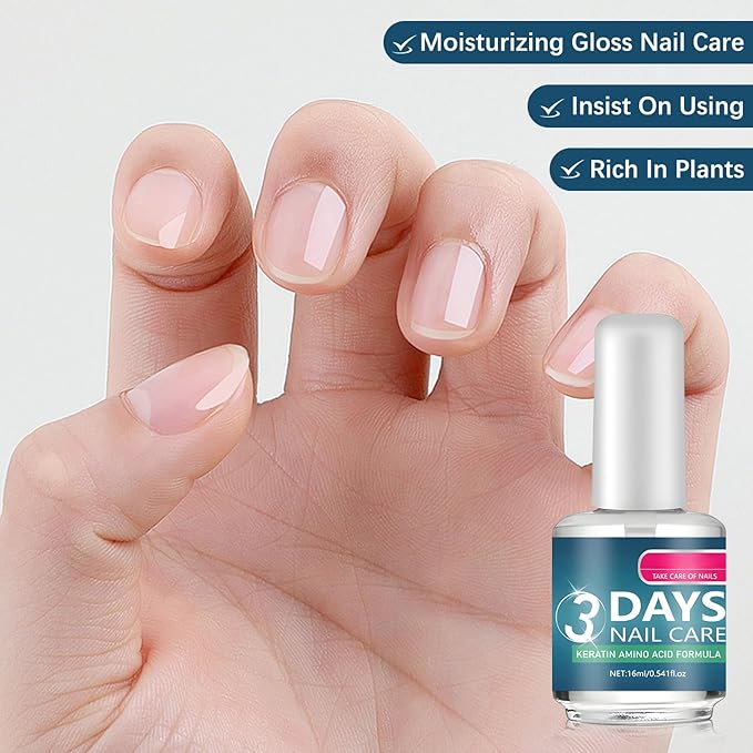 3 Days Nail Care - Keratin Amino Acid Nail Care, for Dry Weak Fragile Nails, Strengthening & Hydrating (16ml, 2pcs)