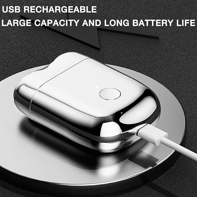 New Model Mini Dual-Head Electric Shaver, Dual Head Shaver, 2025 New Upgrade Pocket Shaver Mini Shavers for Men, Washable Double Head Razor (Orange)