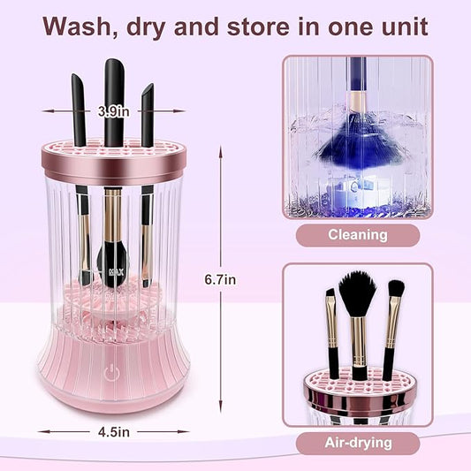 GKZ Electric Brush Cleaner Machine, High Speed Fast Cleaning Plug-in Power Brush Cleaner Ideal for Makeup Brushes & Sponges – Perfect for Home & Professional Use