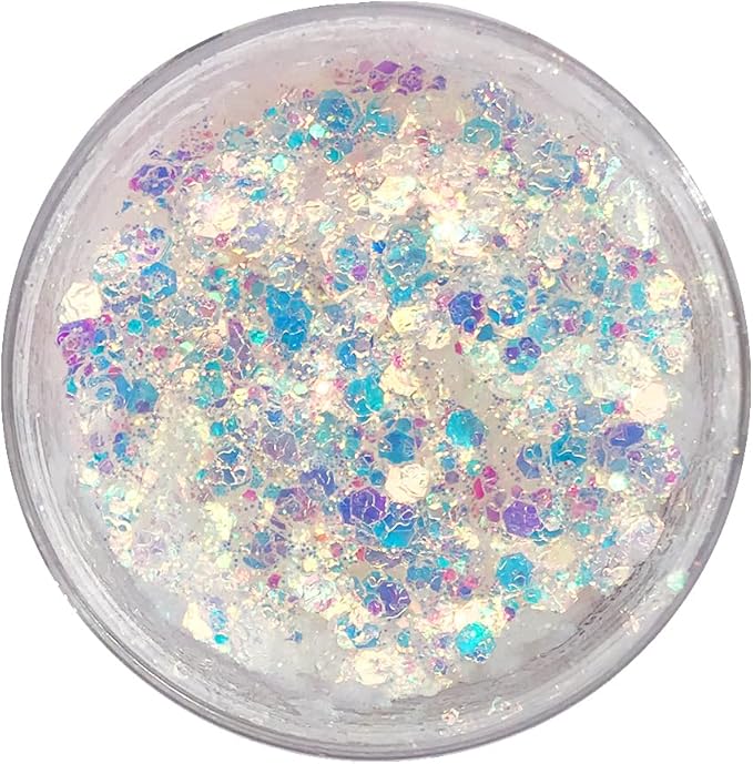 Iridescent - Holographic Body Glitter Gel for Body, Face, Hair - Vegan & Cruelty Free - Electric Bliss Beauty (Iridescent)