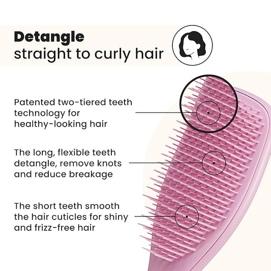 Tangle Teezer Ultimate Detangler Brush for Wet & Dry Hair, Eliminates Knots & Reduces Breakage for All Hair Types, Amazon Exclusive Rosebud