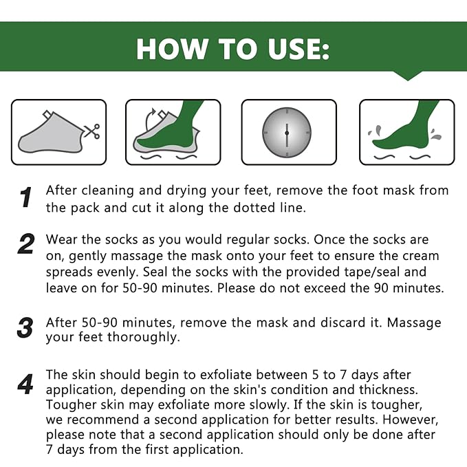 Foot Peeling Mask 5 Pack, Foot Mask Remove Dead Skin, Rough Callus and Cracked Heels, Dry Skin Moisturizer for Soft and Smooth Baby Touch Feet (Tea Tree)