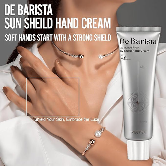 MD'S PICK De Barista Sun Shield Hand Cream SPF50+/PA++++ 50g – UV Protect,Fragrance-Free, Vegan, and Lightweight Hand Moisturizer