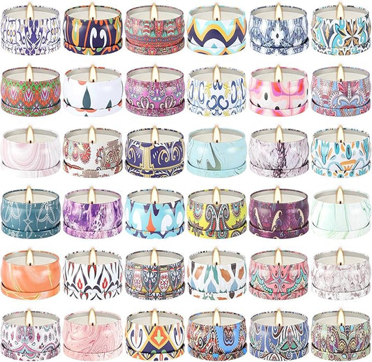 36 Pack Scented Candles Set for Home, Relaxing Stress Relief, Aromatherapy - Natural Soy Wax and Fragrance - Gifts for Women, Mom, Best Friend, Wife, Birthday