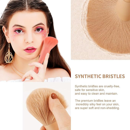 Docolor Makeup Brushes 17 Pcs with Makeup Bag and Makeup Sponge and Brush Protector Morandi Makeup Brush Set Premium Synthetic hair makeup brush Wooden handle Gift Box