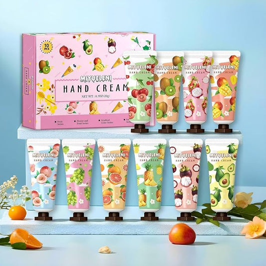 10 Pack Hand Cream Gift Set,Moisturizing Hand Lotion Travel Size,Gifts for Women,teenager, Holidays, Birthdays, Thank You Gifts, Christmas, Stocking Stuffers, Small Gifts Unisex 20ml