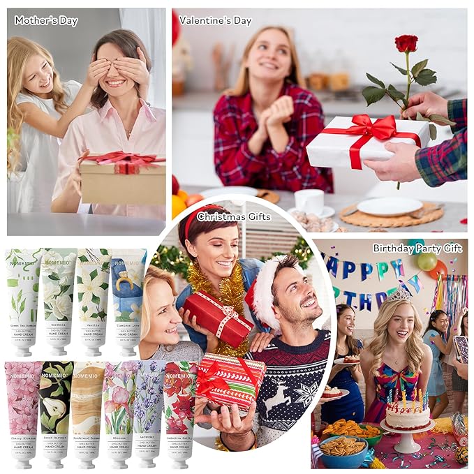 10 - Pack Hand Cream Gift Set with 10 Scents - 1 Fl Oz/30ml Travel Size Hand Lotion for Women, Moisturizing for All Skin Type