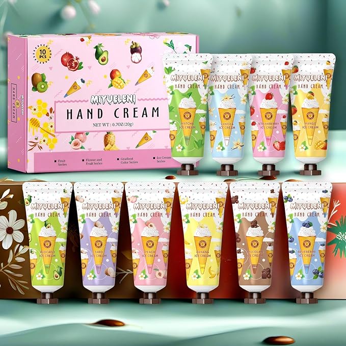 10 Pack Hand Cream Gift Set,Moisturizing Hand Lotion Travel Size,Gifts for Women,Teen girls, Holidays, Birthdays, Thank You Gifts, Christmas, Stocking Stuffers, Small Gifts Unisex 20ml