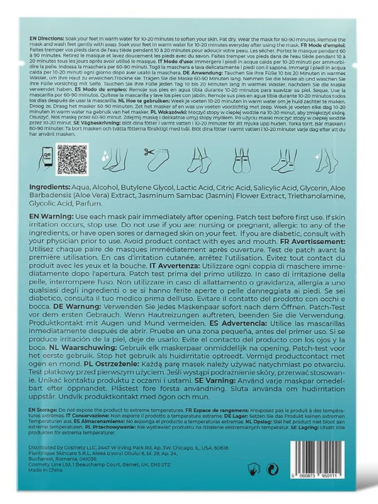 PLANTIFIQUE Foot Peeling Mask 1 Pack | Dermatologically Tested Repairs Heels & Removes Dry Dead Skin for Baby Soft Feet | Exfoliating Foot Peel Mask for Dry Cracked Feet | Jasmine