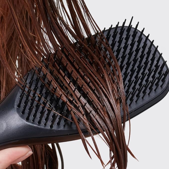 Tangle Teezer Ultimate Detangler Brush for Wet & Dry Hair, Eliminates Knots & Reduces Breakage for All Hair Types, Liquorice Black