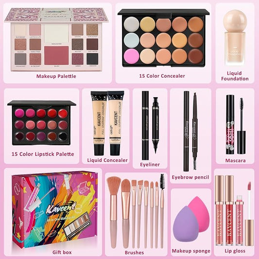 Makeup Kit for Women Teens full Kit Makeup set for Teens Teenagers 14-16 Eyeshadow Foundation Makeup Gift set for Women Makeup Kits for Teen Girls