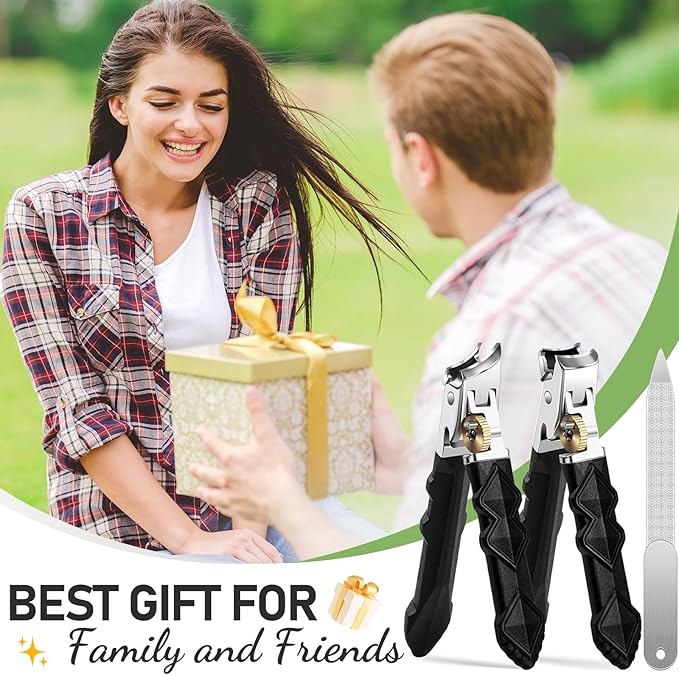 Toenail Clippers for Thick Toenails, Wide Jaw Opening Nail Clippers for Men, Heavy Duty Ingrown Toenail Clippers Nail Cutters, Ultra Sharp Slanted Nail Clippers with Long Handle