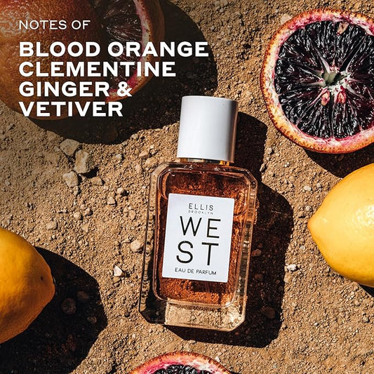 Ellis Brooklyn WEST Eau de Parfum, Citrus-Inspired Women’s Perfume with Blood Orange, Pear Blossom & Vetiver, Clean, Vegan, Cruelty-Free Fragrance, Made in the USA, 50ml / 1.7oz