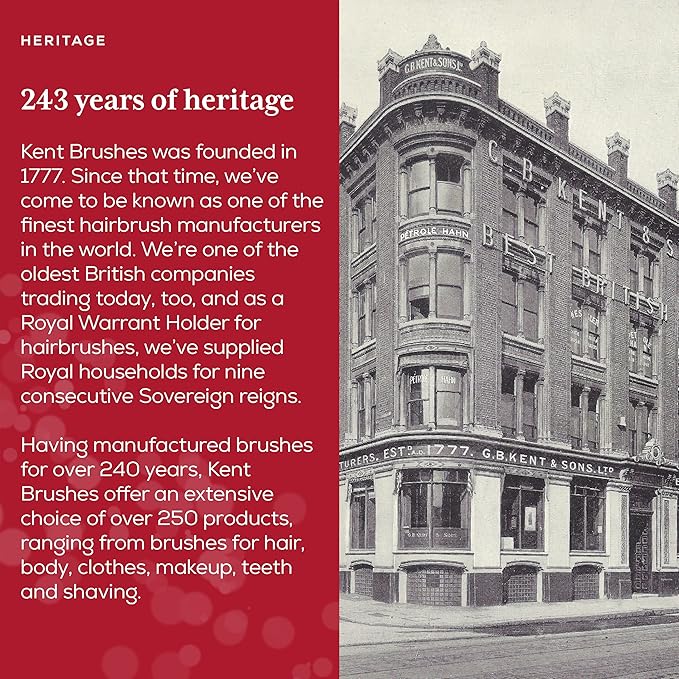 Kent Set of 3, 81T Small Beard and Mustache Comb, Fot All Fine Pocket Comb and PF22 Hair Brush and Beard Bruh, Best Beard and Mustache Grooming Kit for Travel and Home Beard Care, Made in England