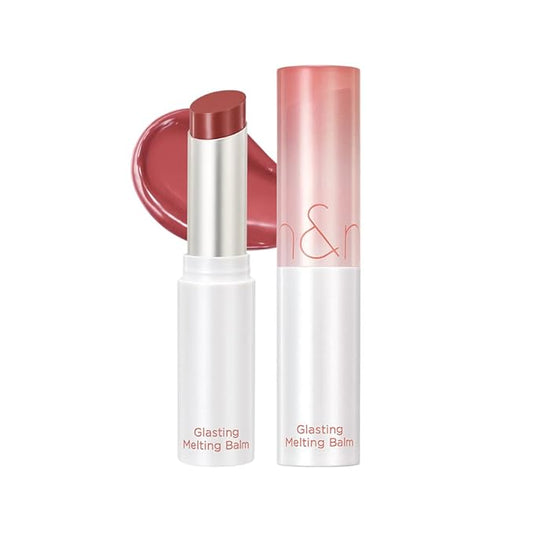 rom&nd GLASTING MELTING BALM #06 Kaya Fig - Vegan K-Beauty Tinted Lip Balm for Crystal Water-Gloss Shine, Deep Hydration & MLBB Rosy Nude Color | Non-Sticky, Long-Lasting Comfort for All Ages