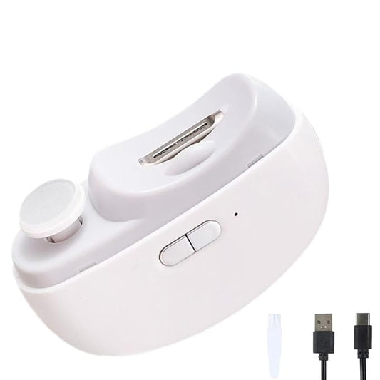 Electric Nail Clipper : Safe 2-in-1 Automatic Nail Clipper & Polisher for Baby, Senior & Adult Fingernails & Toenails | 2-Speed Smart Trimmer with Precise Easy-Clip Design | Mess-Free Grooming