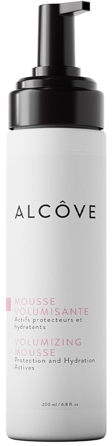 Alcôve - Volumizing Mousse - Medium Hold - Fine and Thin Hair - Lightweight Volume - Anti-frizz - Shine and Hydration - Heat Protection - Mango Extract and Sunflower Oil - Color-Safe - 8.5 oz