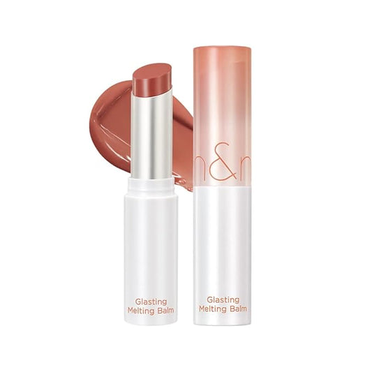 rom&nd GLASTING MELTING BALM 05 Nougat Sand | K-Beauty Juicy Lip Glow for Plump, Hydrated Lips & Buildable MLBB Color