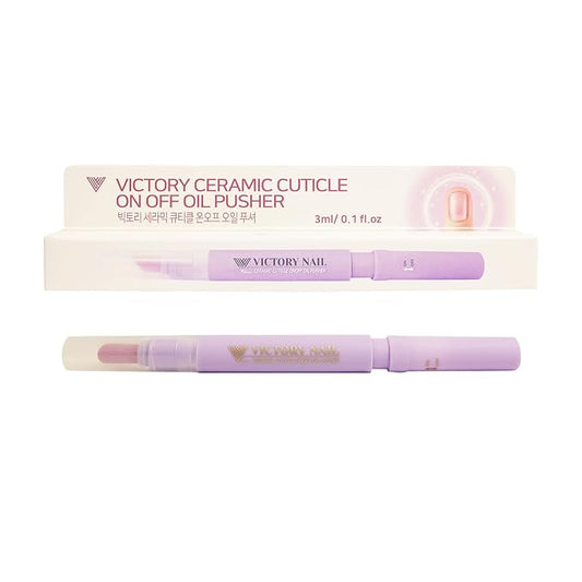 1PCS Ceramic Cuticle On/Off Oil Pusher Cuticle Pusher (Light purple)