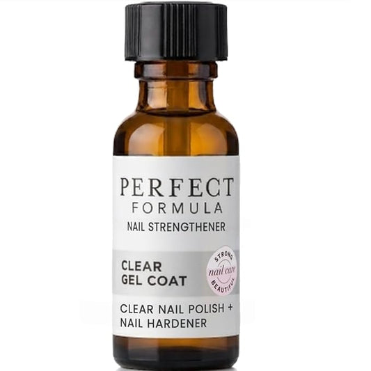 Perfect Formula Clear Gel Coat - Nail Strengthener, Keratin Treatment, Clear Nail Polish - Strengthener for Damaged Nails - Made In The USA .60 fl oz.