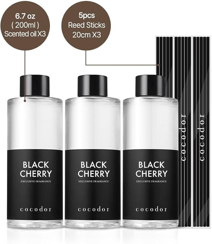 COCODOR Reed Diffuser Oil Refill/Rose Perfume/6.7oz(200ml)/3 Pack/Aroma Therapy, Home Fragrance, Scented Oils, Oils for Reed Diffuser, Office Décor, Decoration