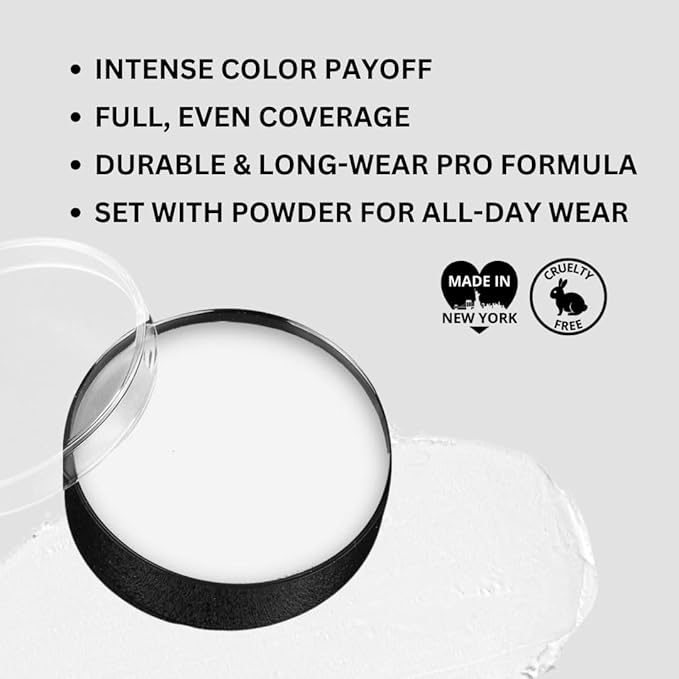 Mehron Makeup Color Cups | Stage, Foundation, Face Paint, Body Paint, Halloween Makeup | Greasepaint .5 oz (14 g) (Clown White)