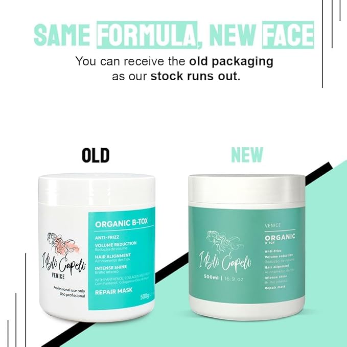 I Belli Capelli Venice Botox Hair Treatment - Reduce Frizz, Smoothness, Rejuvenates Dry and Damaged Hair, Deep Hydration, Volume Control,-Formaldehyde-Free, Organic Hair Botox (17.6 oz/500 ml)