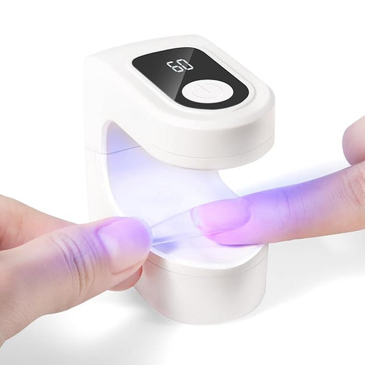 SAVILAND Essentials Mini UV Nail Lamp: 10S Rechargable Flash Cure Lamp U V Light for Gel Polish Nail U V Light LED Display 2 Timers Nail Light Portable Gel Nail Light Nail Dryer Manicure DIY Nail Art