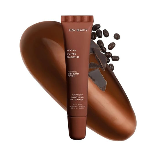 ESW Beauty Mocha Coffee Smoothie Lip Treatment – Rich Mocha & Fresh Coffee with Shea Butter & Peptides for Smoother, Softer Lips