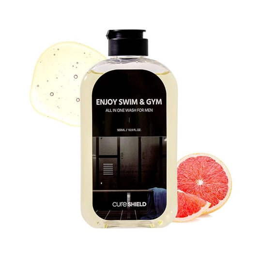 Enjoy Swim 3-in-1 Body, Hair and Face Wash for Men, Chlorine Removal & Hard Water Treatment, Odor Care| Relieves Dry, Itchy Skin | Perfect for Swimmers | 16.9 Ounce, 500ml