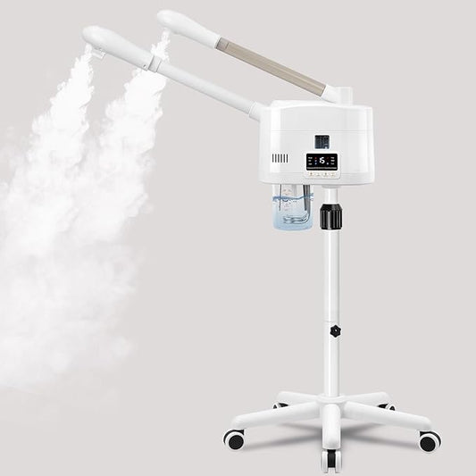 2 in 1 Hot and Cold Facial Steamer,Professional Face Steamer on Wheels for Beauty Salon, Spa or Home Use