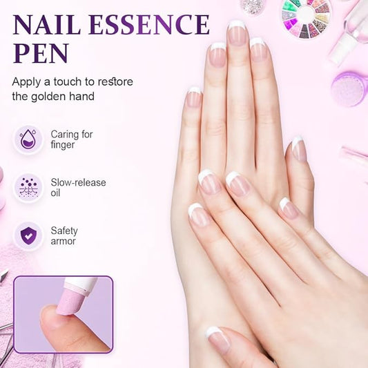 2025 Upgrade 3-in-1 Nail Care Pen, Cuticle Oil Cuticle Pusher Nail Oil Pen, Cuticle Oil Pens for Hangnails, Dry & Damaged Nails, Moisturize Strengthen Brighten Nails Care (1)