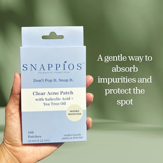 Clear Acne Patches – Pharmacist‑Formulated Hydrocolloid Pimple Stickers with Salicylic Acid & Tea Tree Oil (108 Count, 8 mm & 12 mm) – Invisible, Gentle & Fast‑Acting