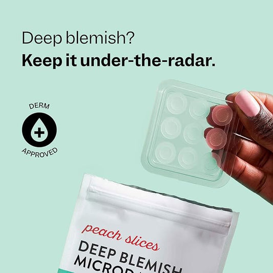 Peach Slices - Deep Blemish Microdarts (9 ct) - Early Stage Pimple Patches for Face - Salicylic Acid, Niacinamide, Hyaluronic Acid, Tea Tree Oil & Cica - Vegan, Cruelty Free, Korean Skin Care & Beauty