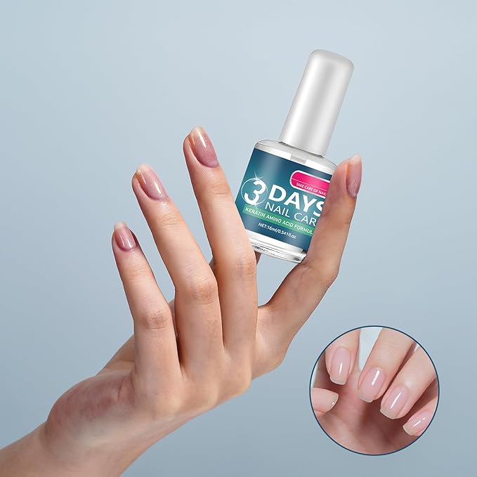 3 Days Nail Care - Keratin Amino Acid Nail Care, for Dry Weak Fragile Nails, Strengthening & Hydrating (16ml, 2pcs)