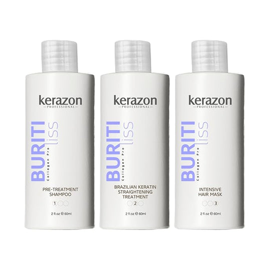 Brazilian Keratin Straightening Treatment KIT 2fl.oz Buriti Liss Collagen Pro For all hair types