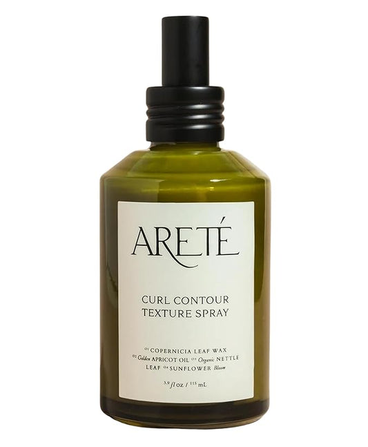 ARETÉ Curl Contour Texture Spray for Women, Wavy or Curl Activator & Frizz Control Mist Hair Spray Shine Booster, Copernicia Wax, Golden Apricot Oil, Sunflower, Organic Nettle Leaf, Made in USA, 3.9oz