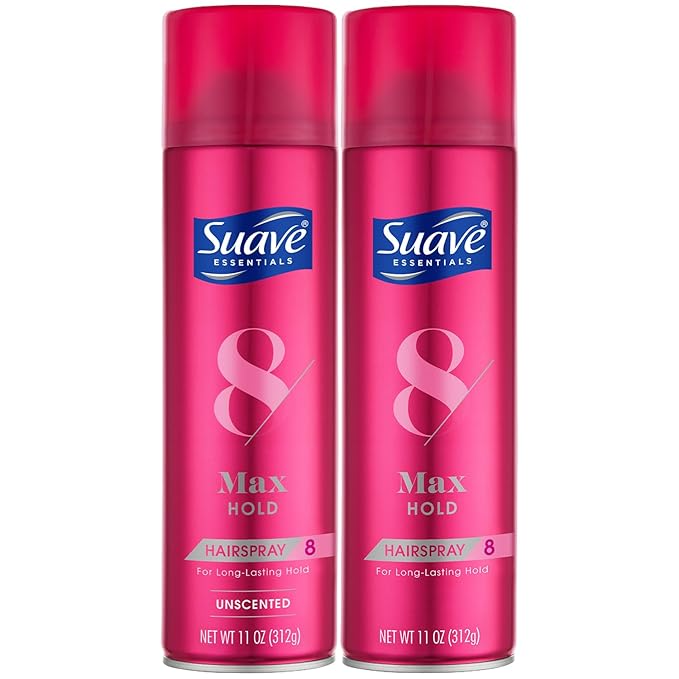 Suave Hairspray Max Hold Variety 2-Pack, Unscented & Scented Formulas – Aerosol Hairspray, 11 Oz Ea.
