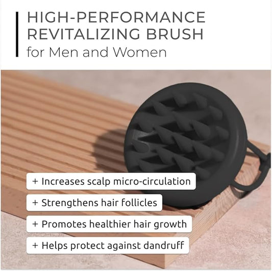 DS Labs Revitalizing Scalp Brush - Silicone Shampoo Massager for a Cleaner, Fresher, Feeling Scalp, Lifts Build Up & Boosts Lather, Ergonomic, Water Resistant, for All Hair Types