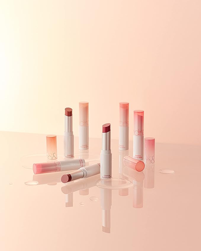 rom&nd GLASTING MELTING BALM #06 Kaya Fig - Vegan K-Beauty Tinted Lip Balm for Crystal Water-Gloss Shine, Deep Hydration & MLBB Rosy Nude Color | Non-Sticky, Long-Lasting Comfort for All Ages