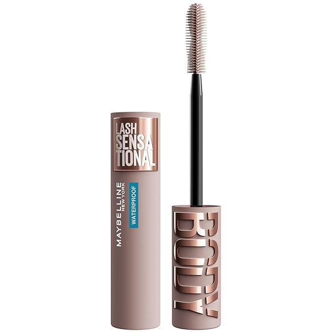 Maybelline Lash Sensational Body Waterproof Mascara, Volume and Length Formula for 24HR Lash Lift, Smudge and Clump-Resistant, Very Black
